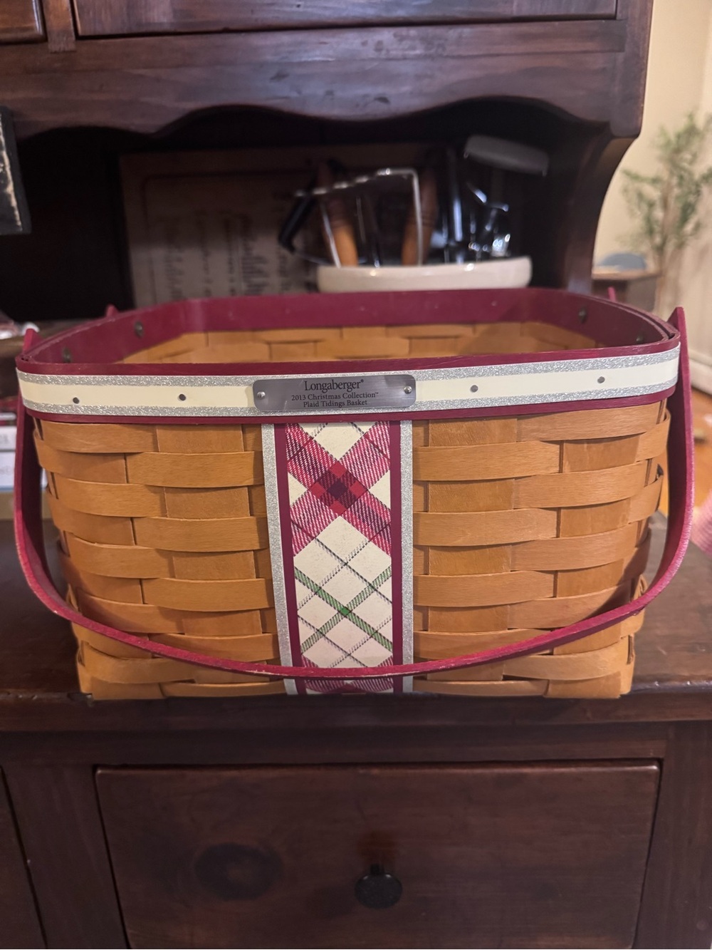 Longaberger 2013 Christmas Collection "Plaid Tidings" Basket